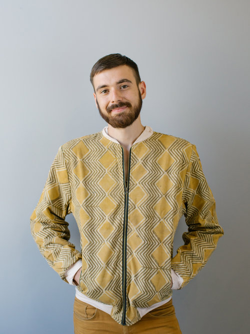 Бомбер Block Print_помаранчевий зіг-заг