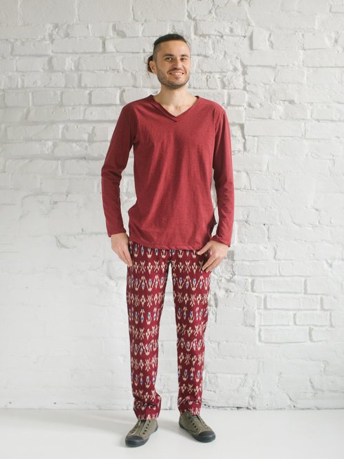 Брюки Ikat_червоний